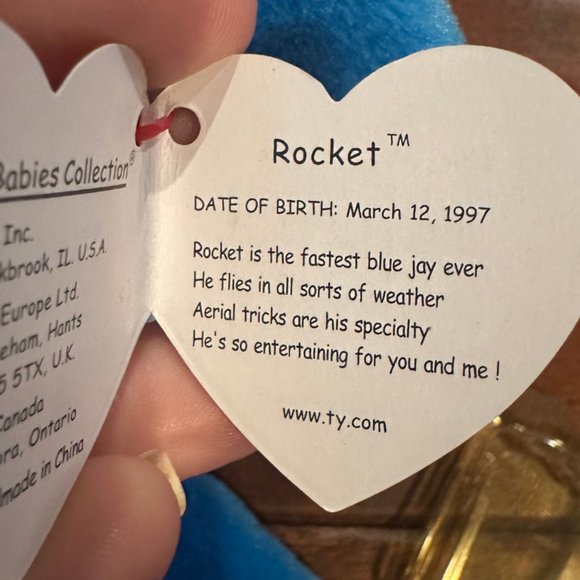Ty Beanie Babies Rocket The Blue Jay - NWT - Picture 9 of 9